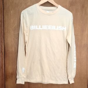 Billie Eilish Cream Long Sleeve Shirt Size S